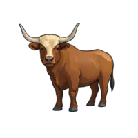 AI generated Yak Hand Drawn Cartoon Style Illustration png