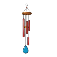 AI generated Wind Chimes Hand Drawn Cartoon Style Illustration png