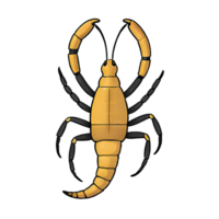 ai généré Scorpion main tiré dessin animé style illustration png