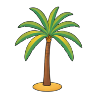 AI generated Palm Tree Hand Drawn Cartoon Style Illustration png