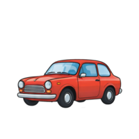 AI generated Small Car Hand Drawn Cartoon Style Illustration png