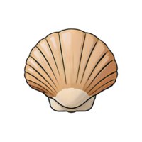 AI generated Sea Shell Hand Drawn Cartoon Style Illustration png