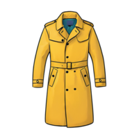 AI generated Trench Raincoat Hand Drawn Cartoon Style Illustration png