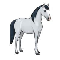 ai gegenereerd pony hand- getrokken tekenfilm stijl illustratie png