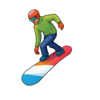ai genererad snowboard hand dragen tecknad serie stil illustration png