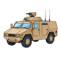 ai généré blindé personnel transporteur main tiré dessin animé style illustration png