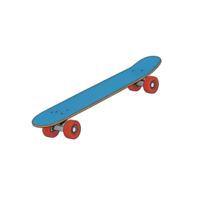 AI generated Skateboard Hand Drawn Cartoon Style Illustration png