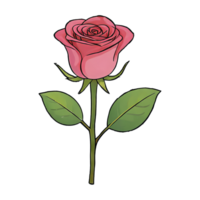 AI generated Rose Hand Drawn Cartoon Style Illustration png