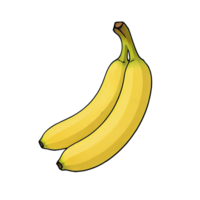ai genererad banan hand dragen tecknad serie stil illustration png