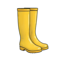 ai generado lluvia botas mano dibujado dibujos animados estilo ilustración png