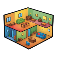 AI generated Basement Hand Drawn Cartoon Style Illustration png