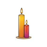 AI generated Candles Hand Drawn Cartoon Style Illustration png