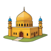 ai generato moschea mano disegnato cartone animato stile illustrazione png