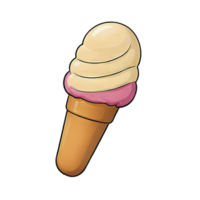 AI generated Ice Cream Hand Drawn Cartoon Style Illustration png