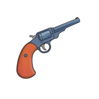 ai genererad pistol hand dragen tecknad serie stil illustration png