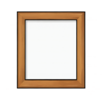 AI generated Wooden Picture Frame Hand Drawn Cartoon Style Illustration png