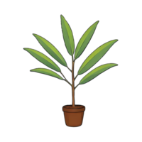 AI generated Pot Plant Hand Drawn Cartoon Style Illustration png