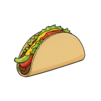 ai genererad taco hand dragen tecknad serie stil illustration png