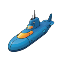 AI generated Submarine Hand Drawn Cartoon Style Illustration png