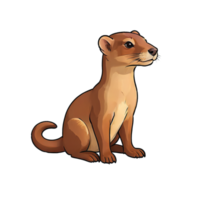 AI generated Weasel Hand Drawn Cartoon Style Illustration png