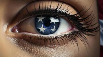 AI generated Medium shot. detailed flag designs highlighting eye area artistry and expression photo