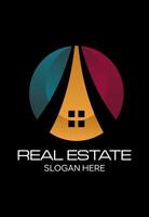 intial A real estate idea vector logo design