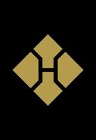 nitial h rectangular vector logo design