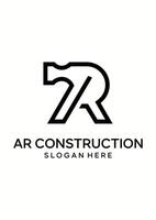 AR hammer construction vector logo design