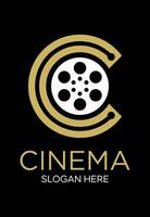 initial C cinema idea vector logo design