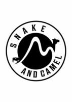 initial M with snake and camel vector logo design