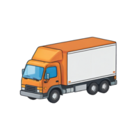 AI generated Box Truck Hand Drawn Cartoon Style Illustration png