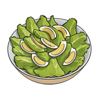 ai gegenereerd Caesar salade hand- getrokken tekenfilm stijl illustratie png