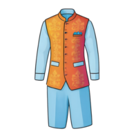 AI generated Kurta With Waistcoat Hand Drawn Cartoon Style Illustration png