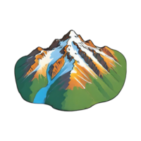 AI generated Mountain Peak Hand Drawn Cartoon Style Illustration png