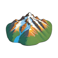 ai généré Montagne de pointe main tiré dessin animé style illustration png