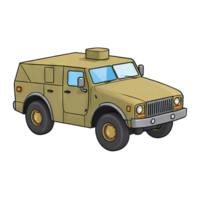 AI generated Armored Car Hand Drawn Cartoon Style Illustration png