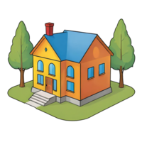 AI generated House Hand Drawn Cartoon Style Illustration png