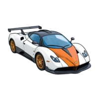 ai généré des sports voiture main tiré dessin animé style illustration png