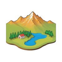 AI generated Valley Hand Drawn Cartoon Style Illustration png