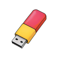 ai generado USB conducir mano dibujado dibujos animados estilo ilustración png