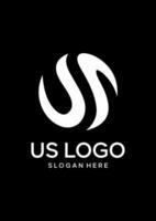 initial US circle idea vector logo design