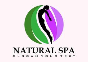 natural spa idea vector logo diseño