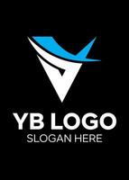 initial YB idea yellow blue vector logo design