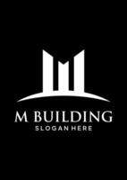 logo M building idea vector logo design