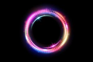 Abstract Ring Light Effect Isolated on Dark Background, Vector Illustration