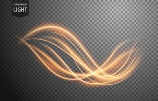 Abstract Gold Wavy Line of Light with A Background, Isolated and Easy to Edit, Vector Illustration