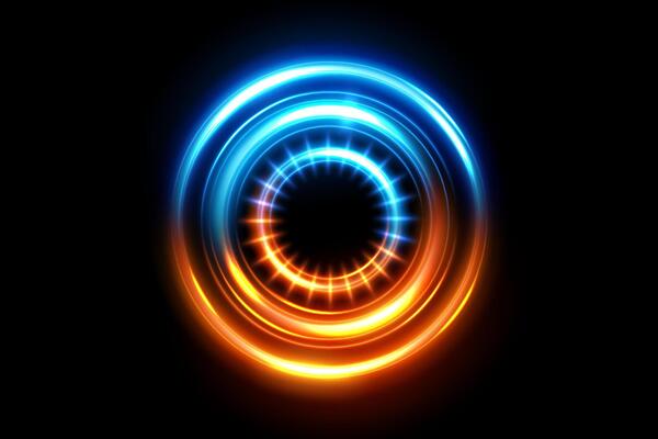Rounded Gold Blue Light Shiny, Suitable For Product Advertising, Product Design and Other, Vector Illustration