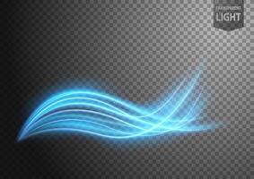 Abstract Blue Wavy Line of Light with A Background, Isolated and Easy to Edit, Vector Illustration