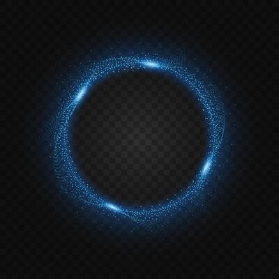 Blue Particles Liquid Dynamic Flow on Grid, Vector Illustration