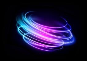 Abstract Multicolor Swirl Line of Light, Isolated and Easy to Edit, Vector Illustration